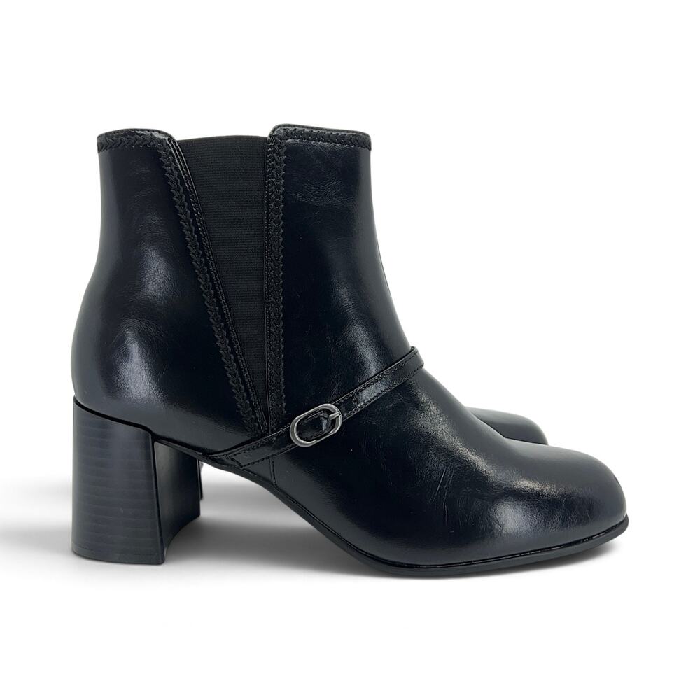 Clarks Collection Keirsta Day Ankle Boots Black Leather 12M